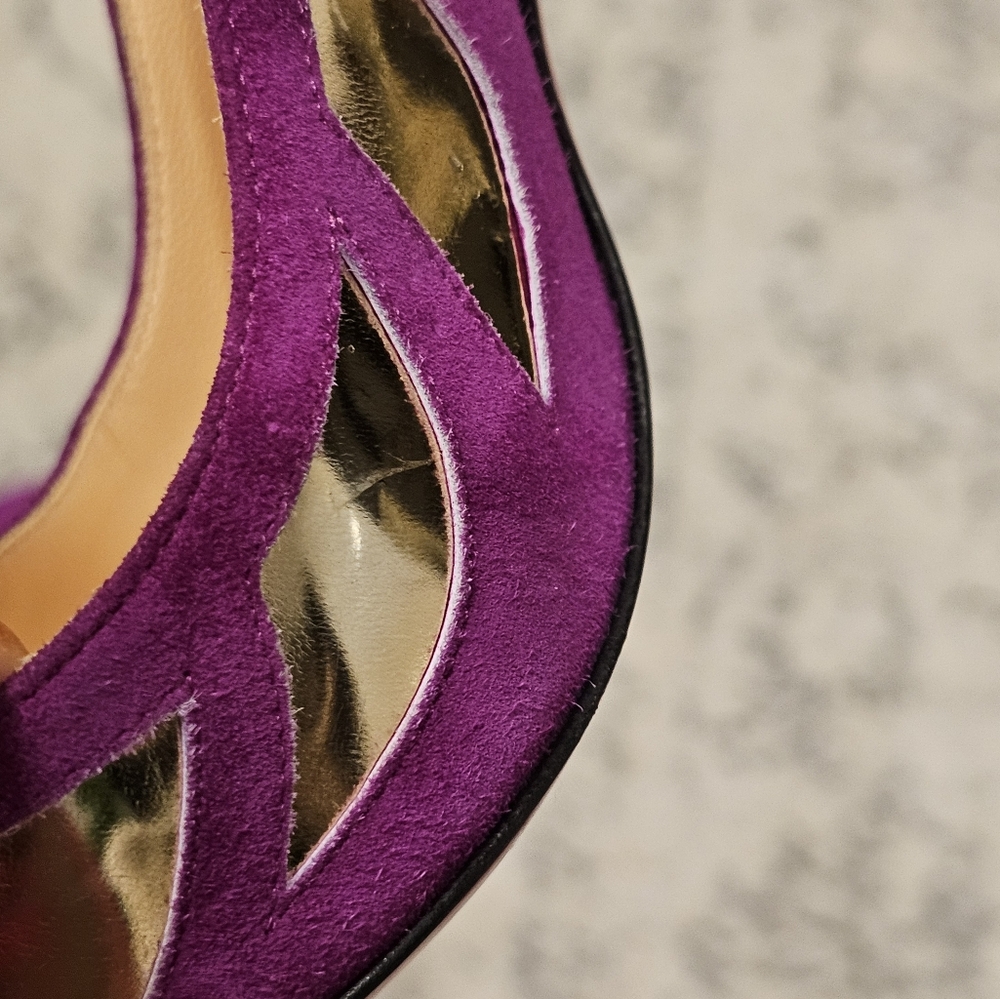New Christian Louboutin Pumps Purple Stiletto Heels In Size 37 - Picture 9 of 11